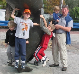 Jon and the kids at the zoo